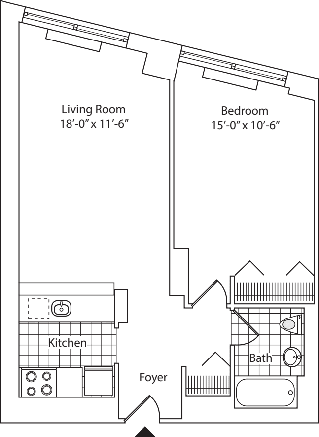 Residence B, floors 16-17 floorplan