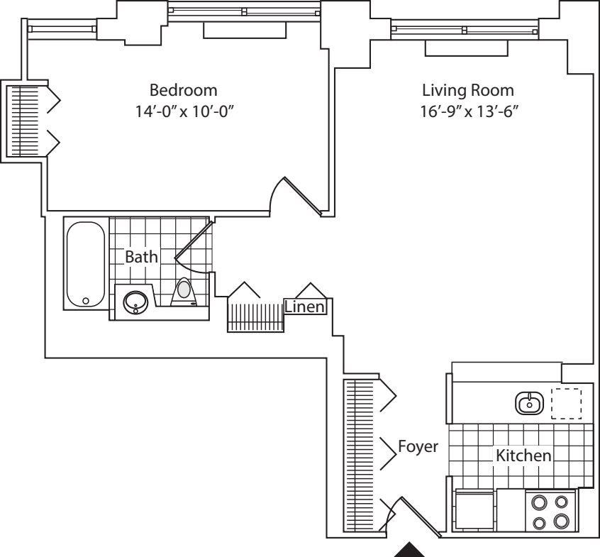 Residence D, floors 18-19 floorplan