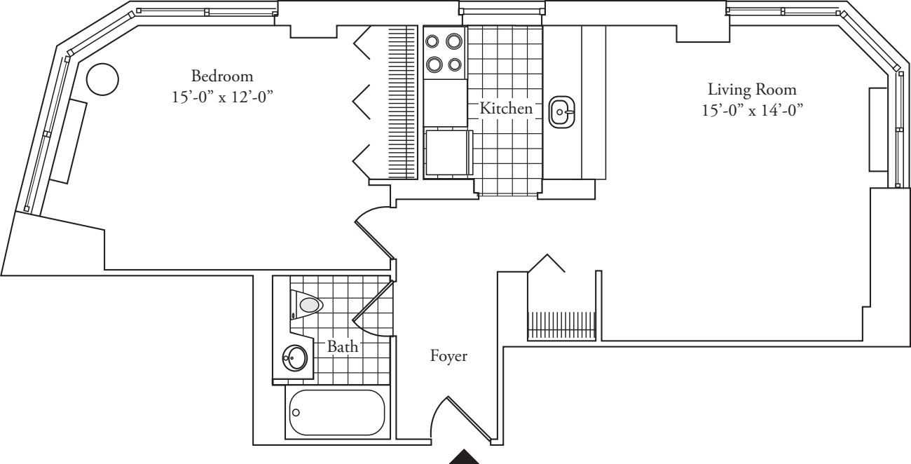Residence D, floors 8-17