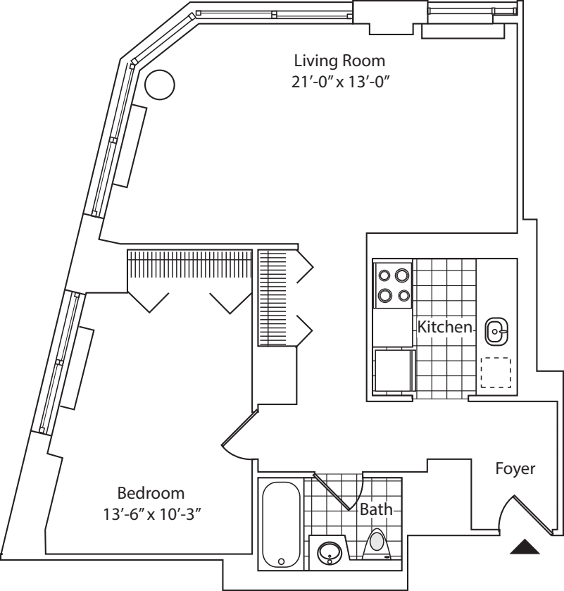 Residence B, floor 20 floorplan