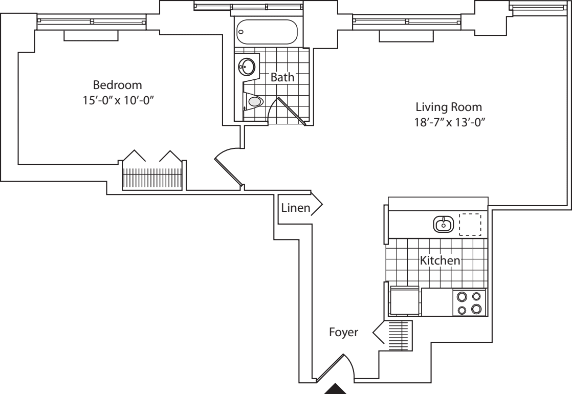 Residence C, floors 37-P2 floorplan