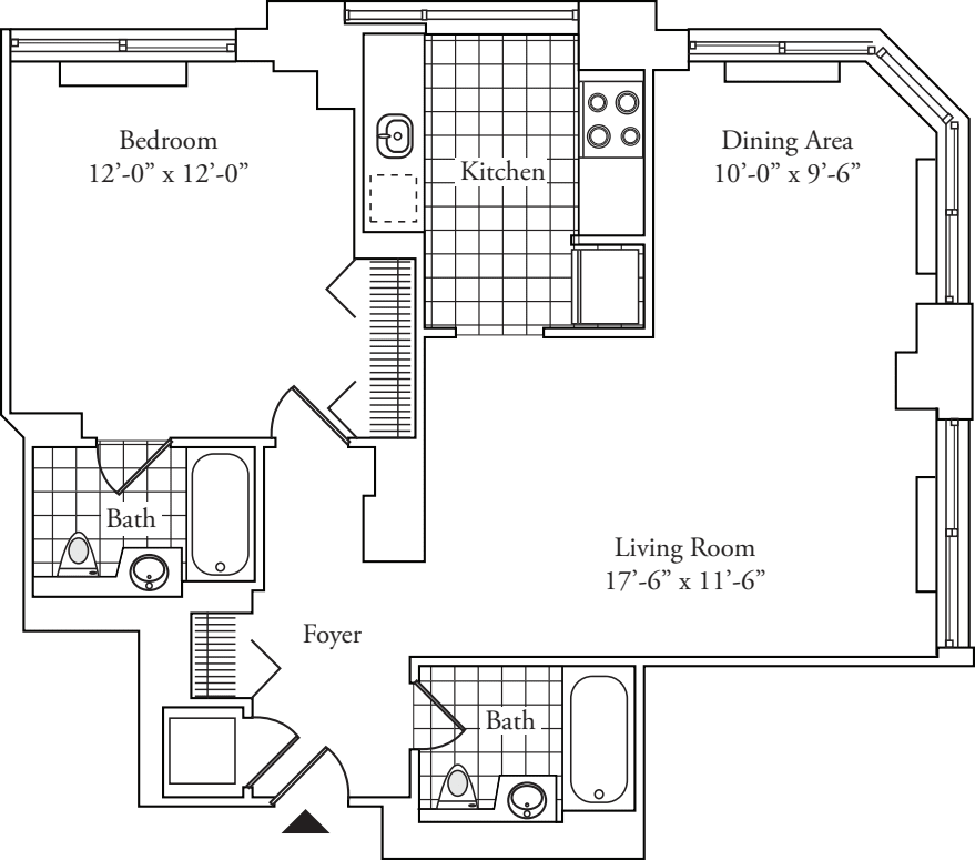 Residence D, floors 22-36