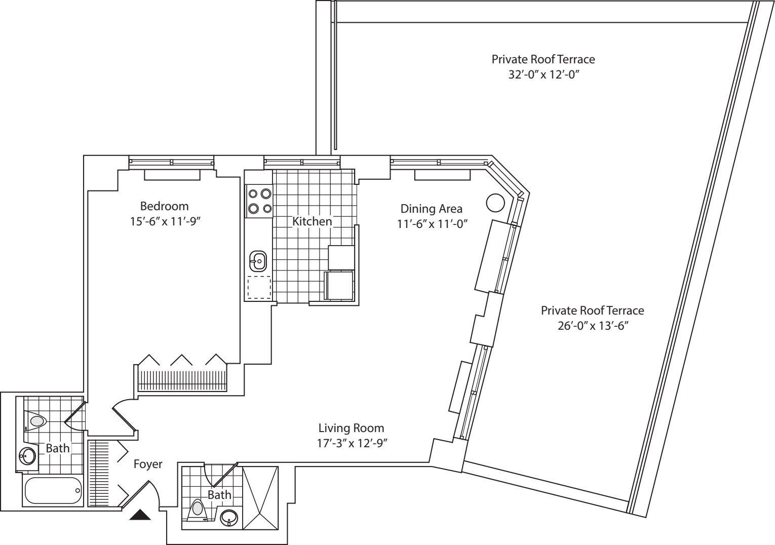Residence F, floor 18 floorplan
