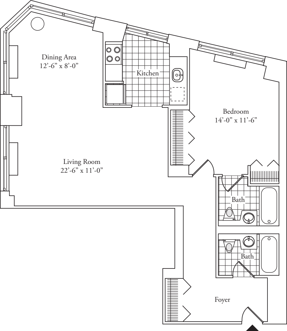 Residence A, floors 3-17