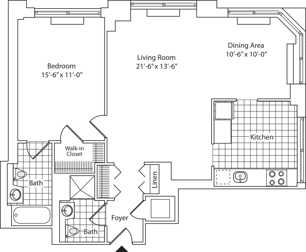 Residence A, floors 22-36