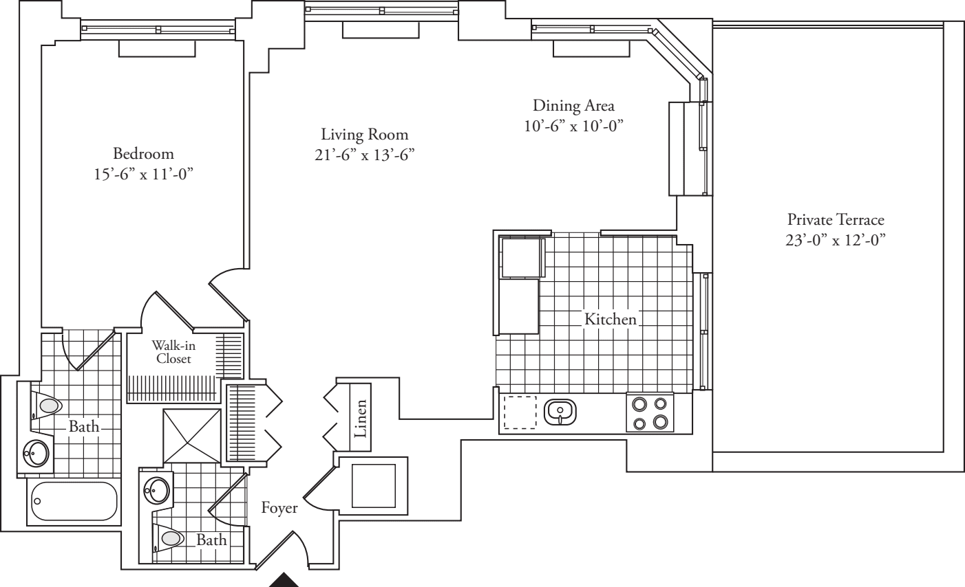 Residence A, floor 21 floorplan