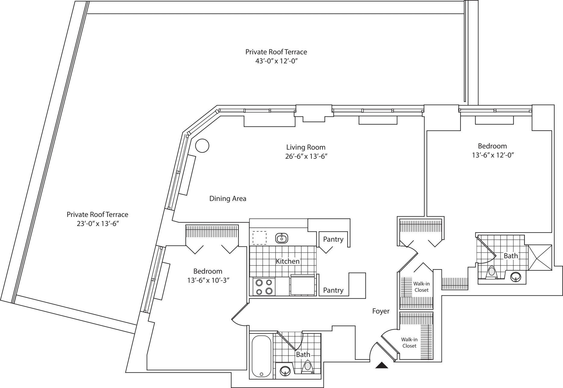 Residence B, floor 18 floorplan