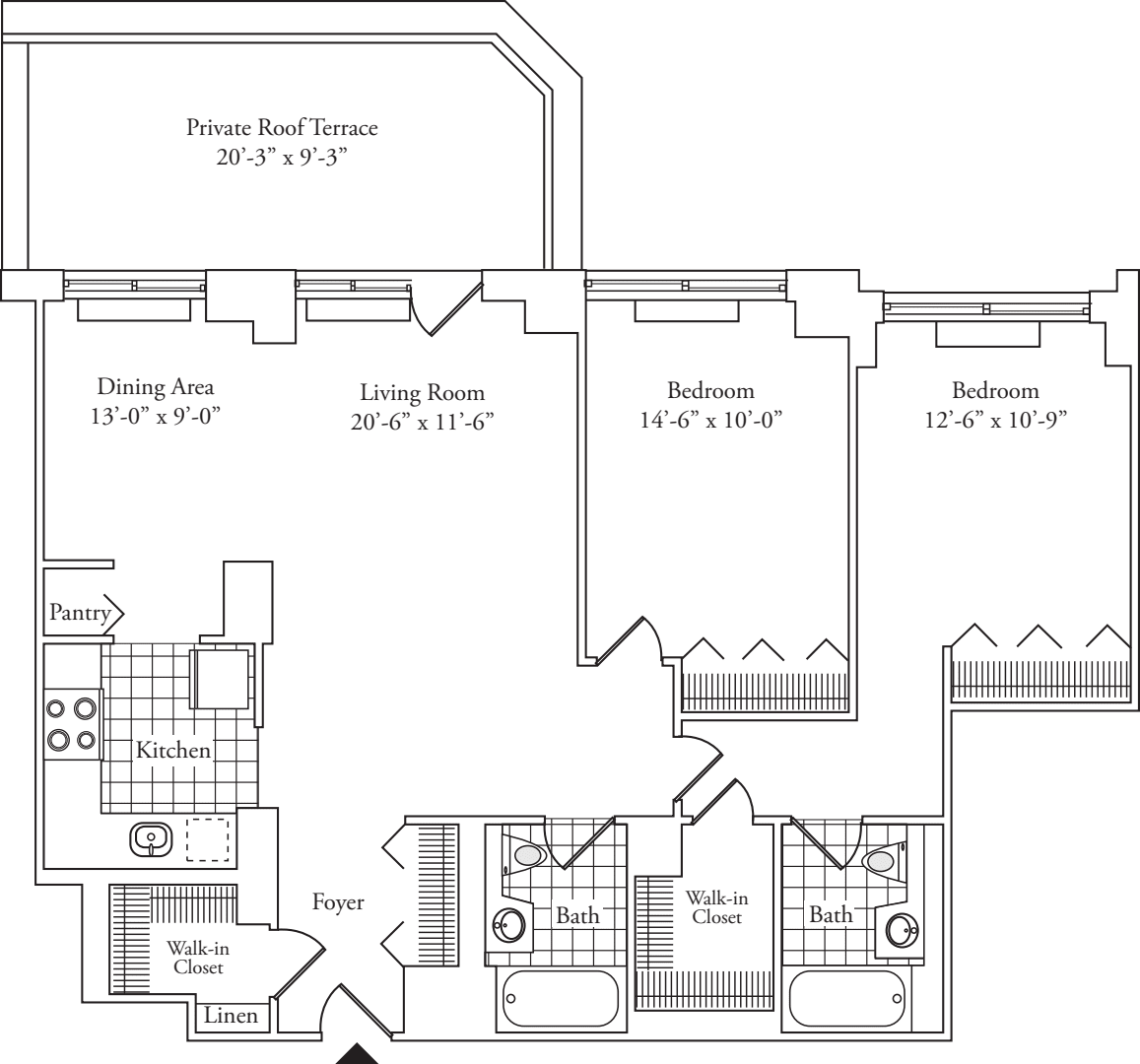 Residence H, floor 18 floorplan