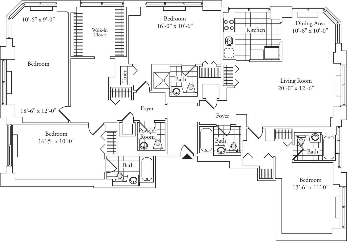 Residence PH 1A&B floors 41-42 floorplan