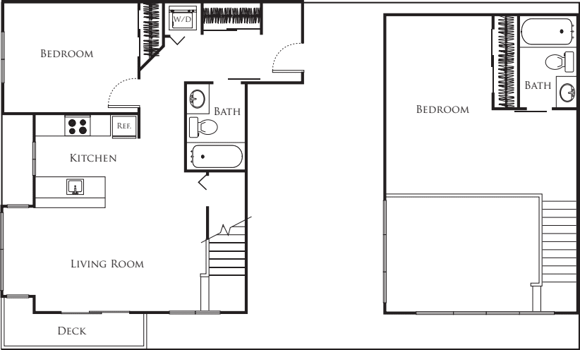 One Bed - F2B floorplan