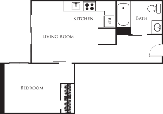 Micro One Bed - D floorplan