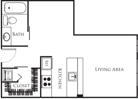 Micro Studio - LA2 floorplan