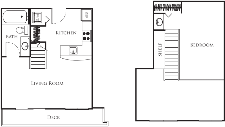 Micro One Bed - LA4 738 floorplan