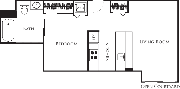 Micro One Bed - B1 233 floorplan