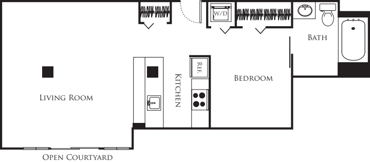 Micro One Bed - B2 232 floorplan