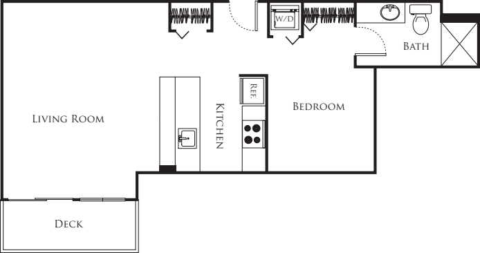 Micro One Bed - B3b 325-725 floorplan