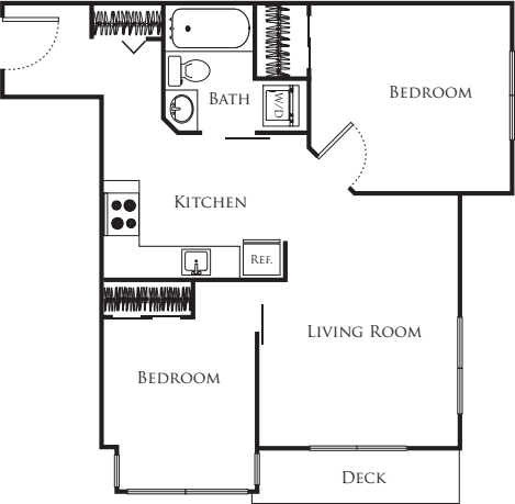 Micro Two Bed - E4 337-637 floorplan