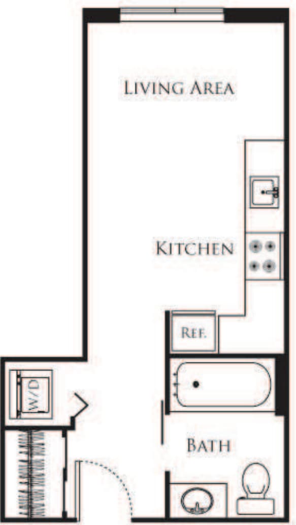 Micro Studio - A3B 303 floorplan
