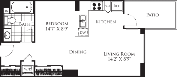 Studio 1 floorplan