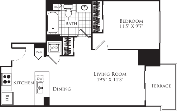 1 Bedroom FP 12 floorplan