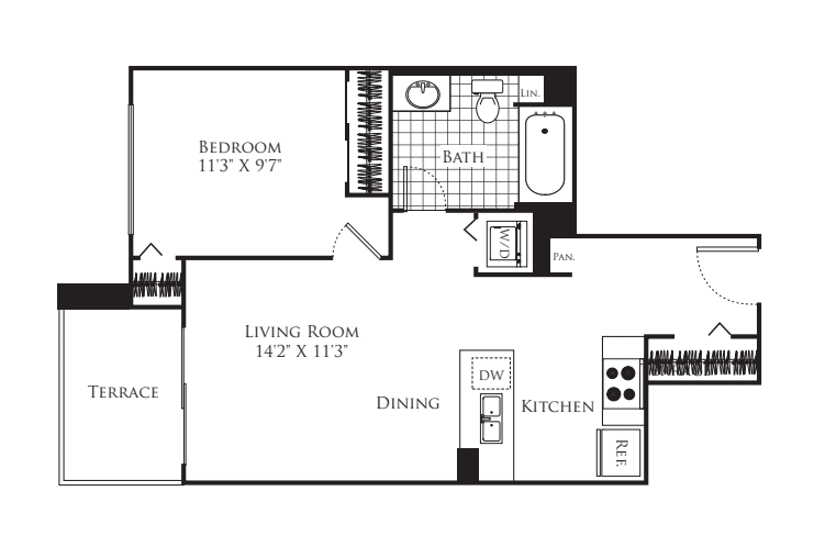 1 Bedroom FP 29 floorplan