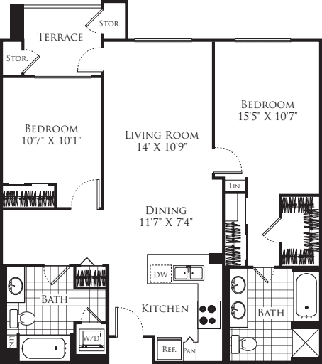 2 Bedroom FP floorplan