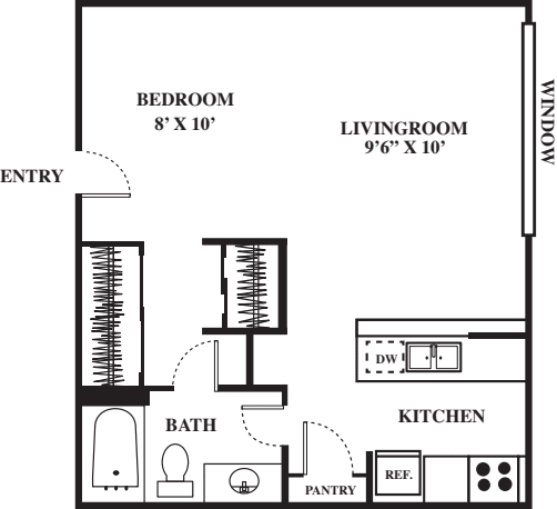 Studio No Balcony