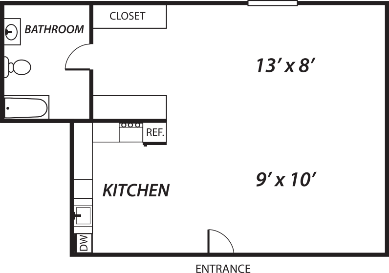 Studio 2 floorplan