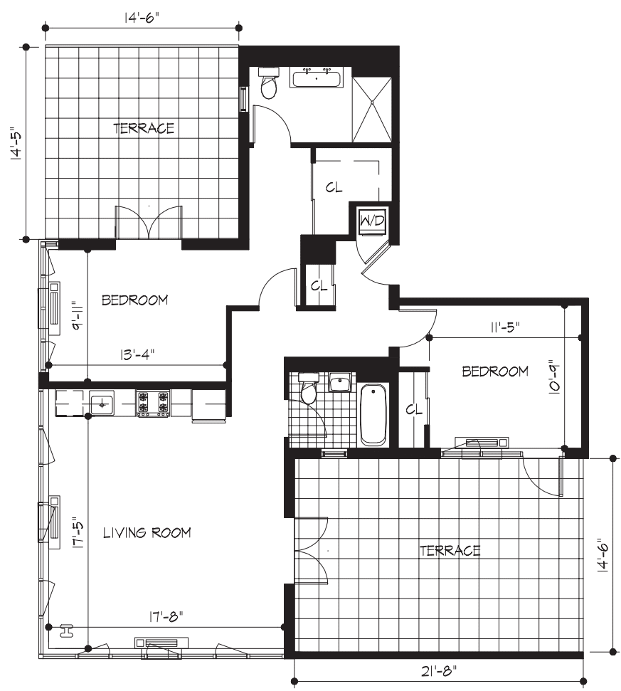 2A Penthouse with 2 Terraces floorplan
