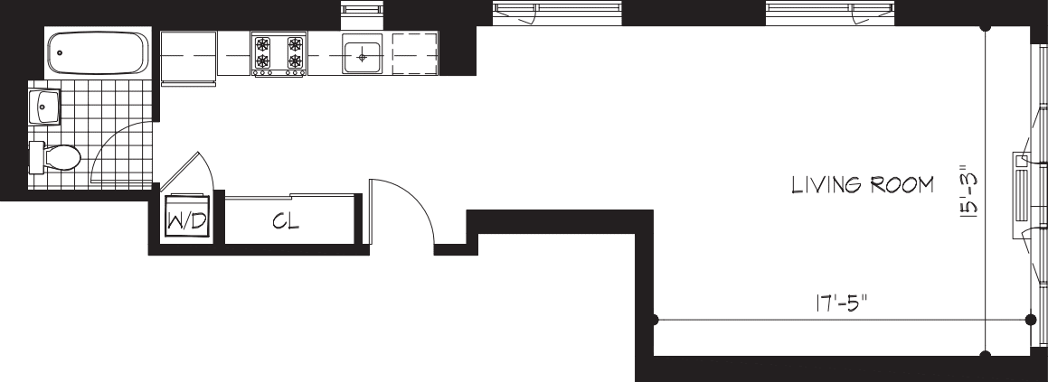 Studio 1B floorplan