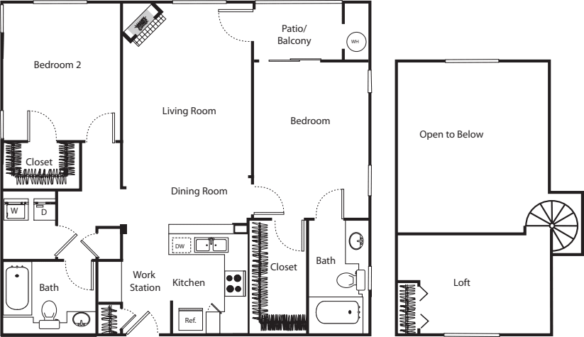 Burgundy with Loft floorplan