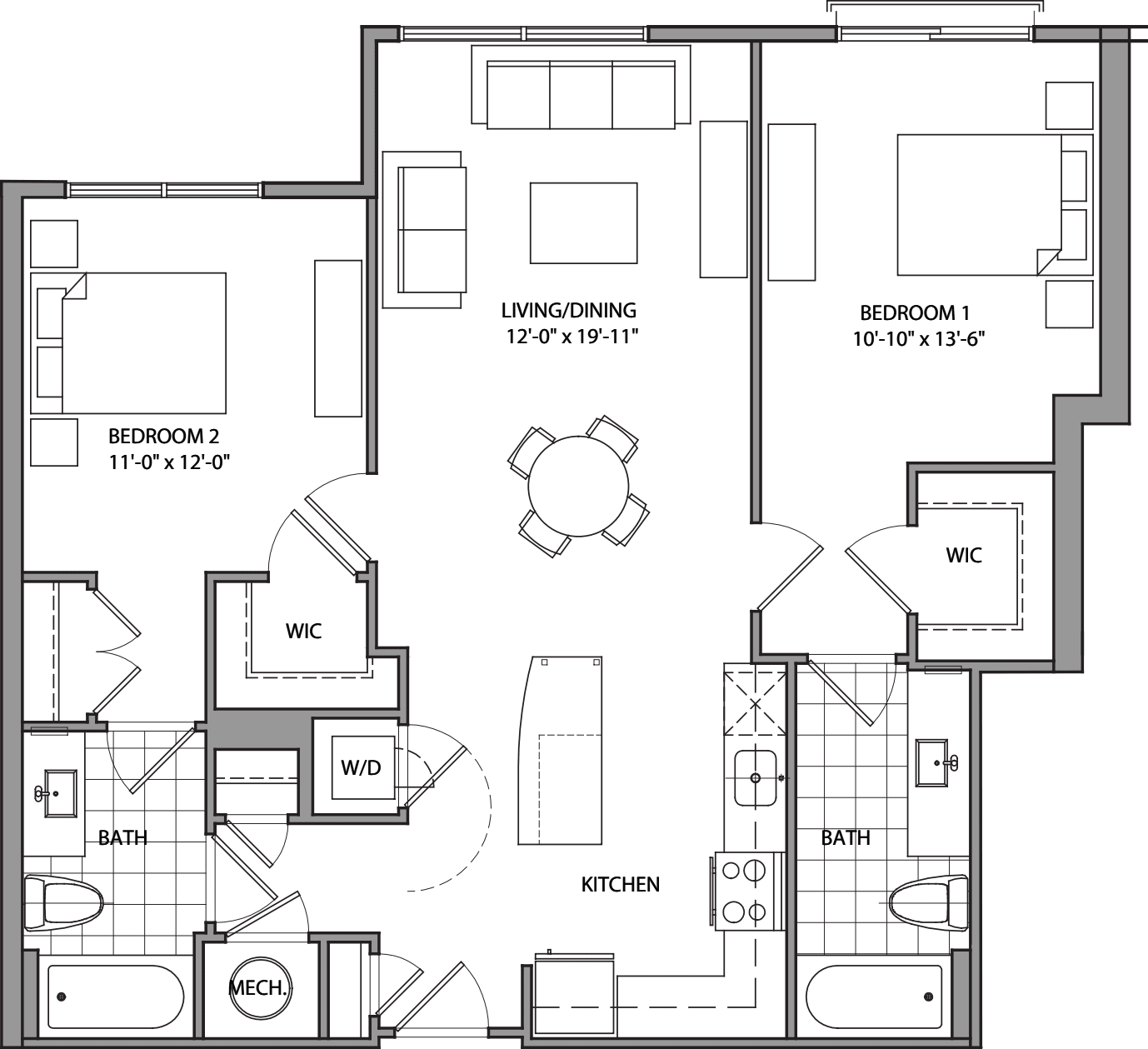 2 Bdrm C floorplan