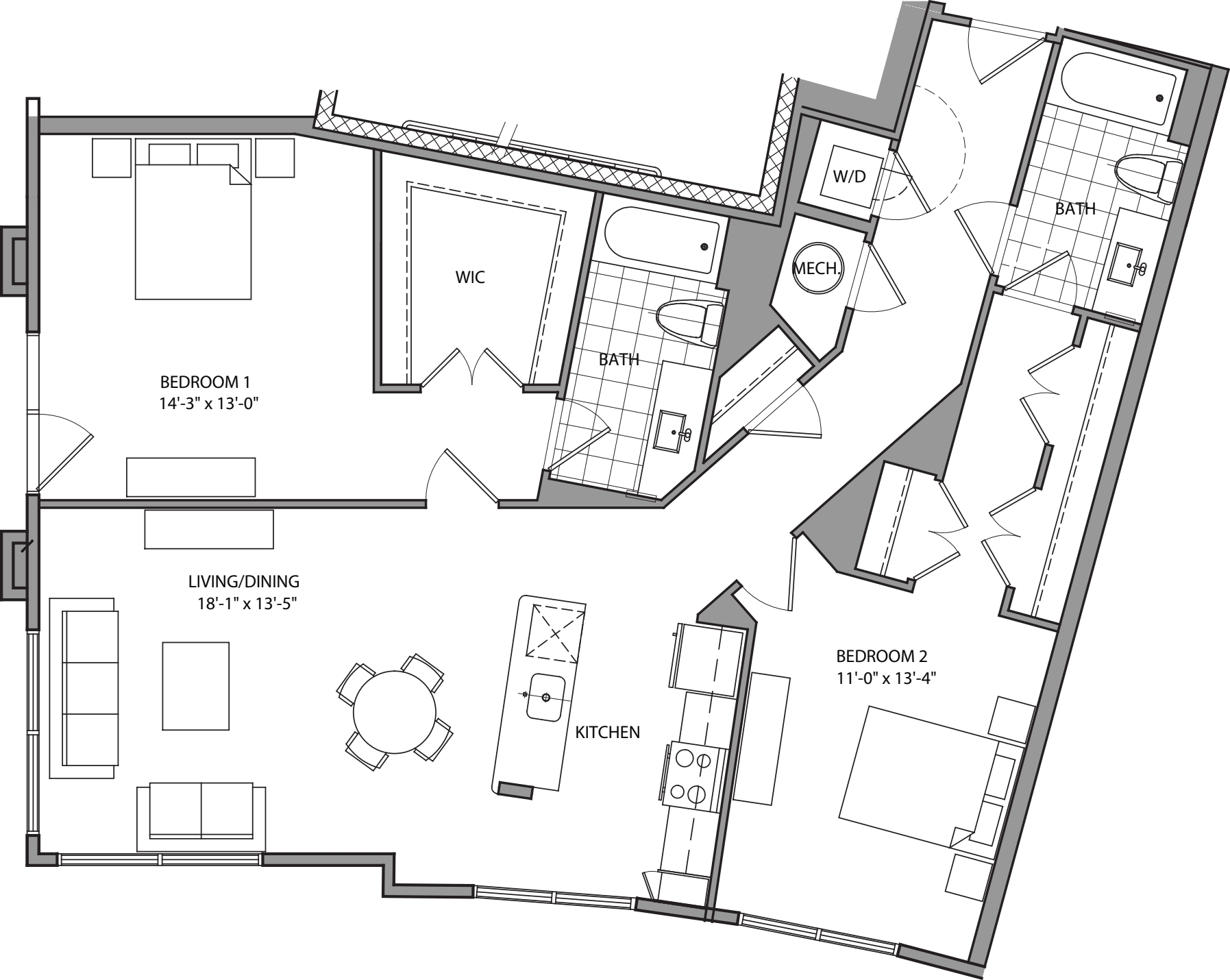 2 Bdrm D