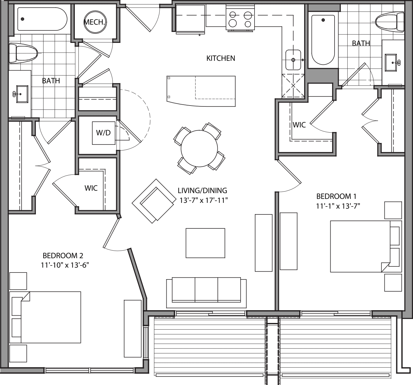 2 Bdrm E floorplan