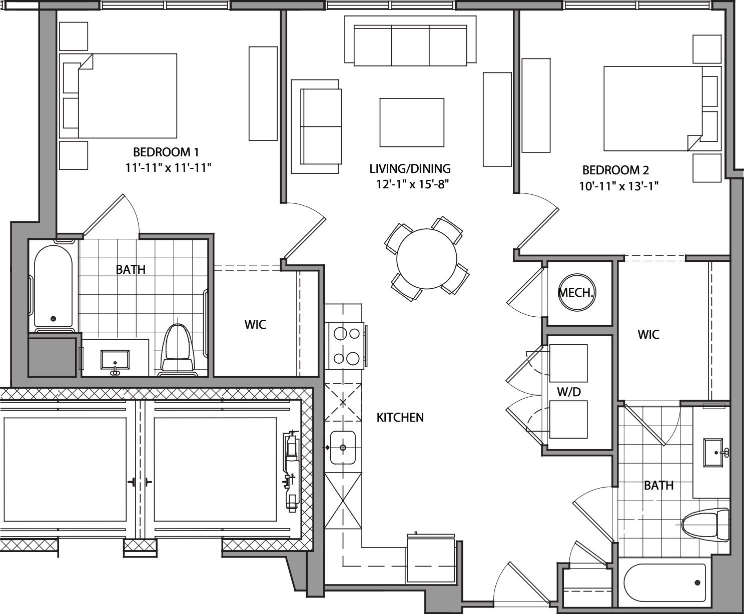 2 Bdrm M