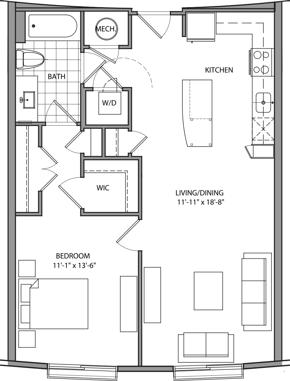 1 Bdrm L 201-215 floorplan