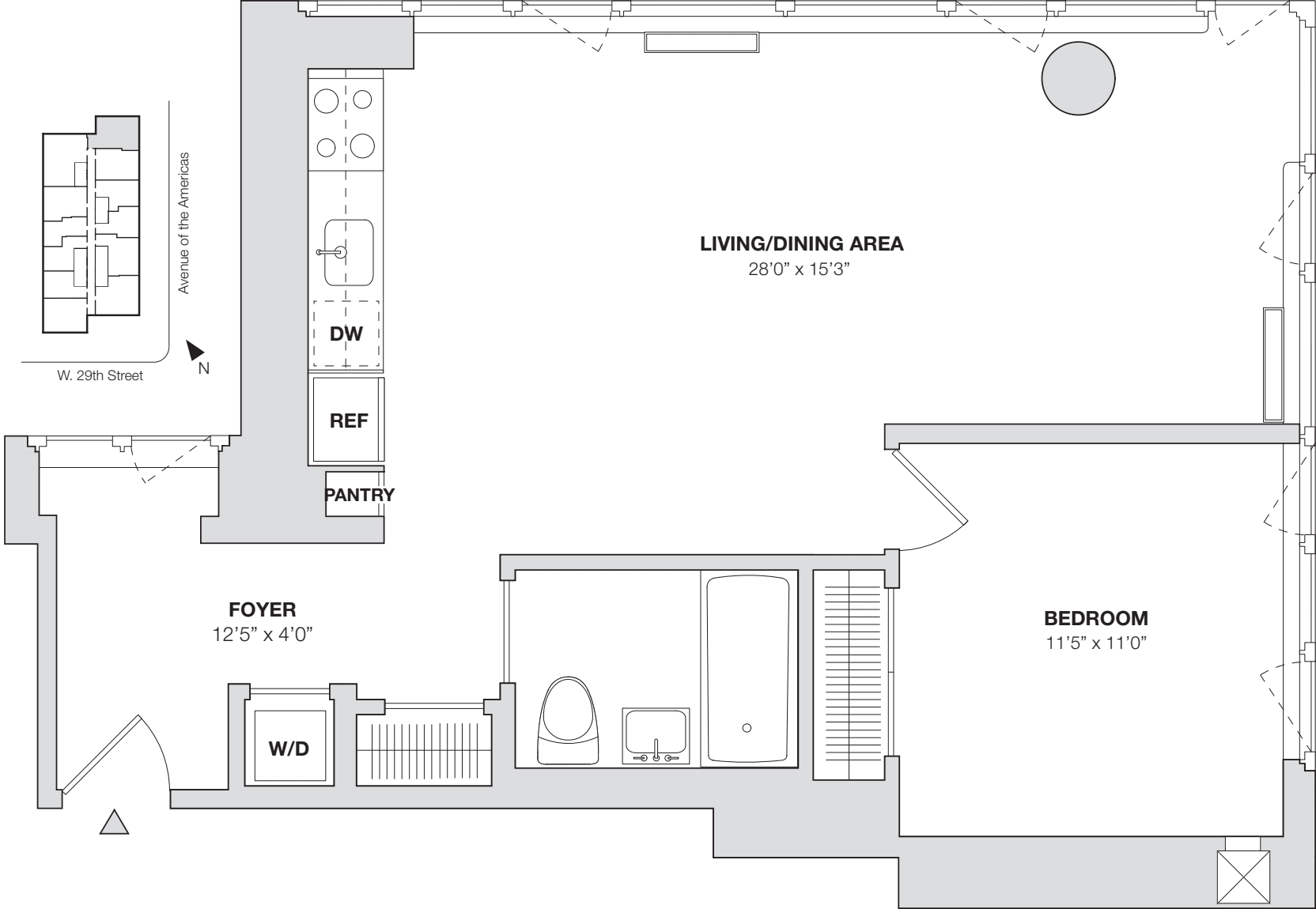 1 Bedroom E floorplan