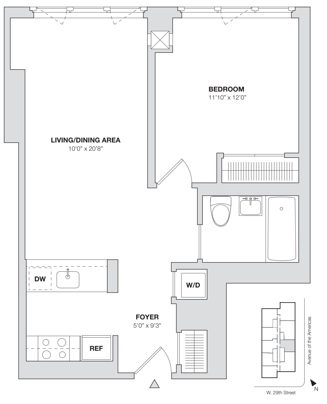 1 Bedroom F floorplan