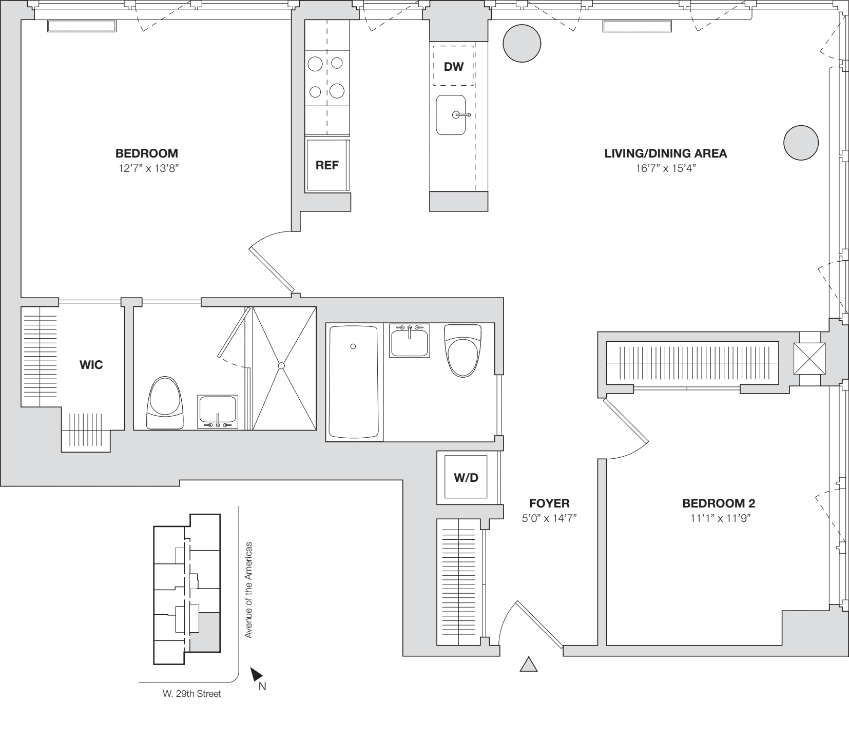 2 Bedroom G floorplan
