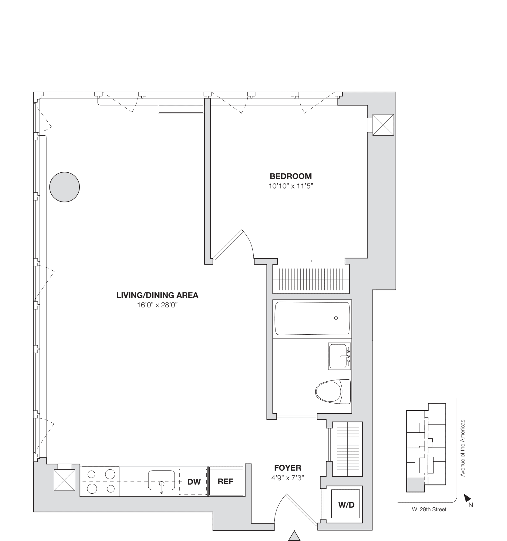 1 Bedroom H floorplan