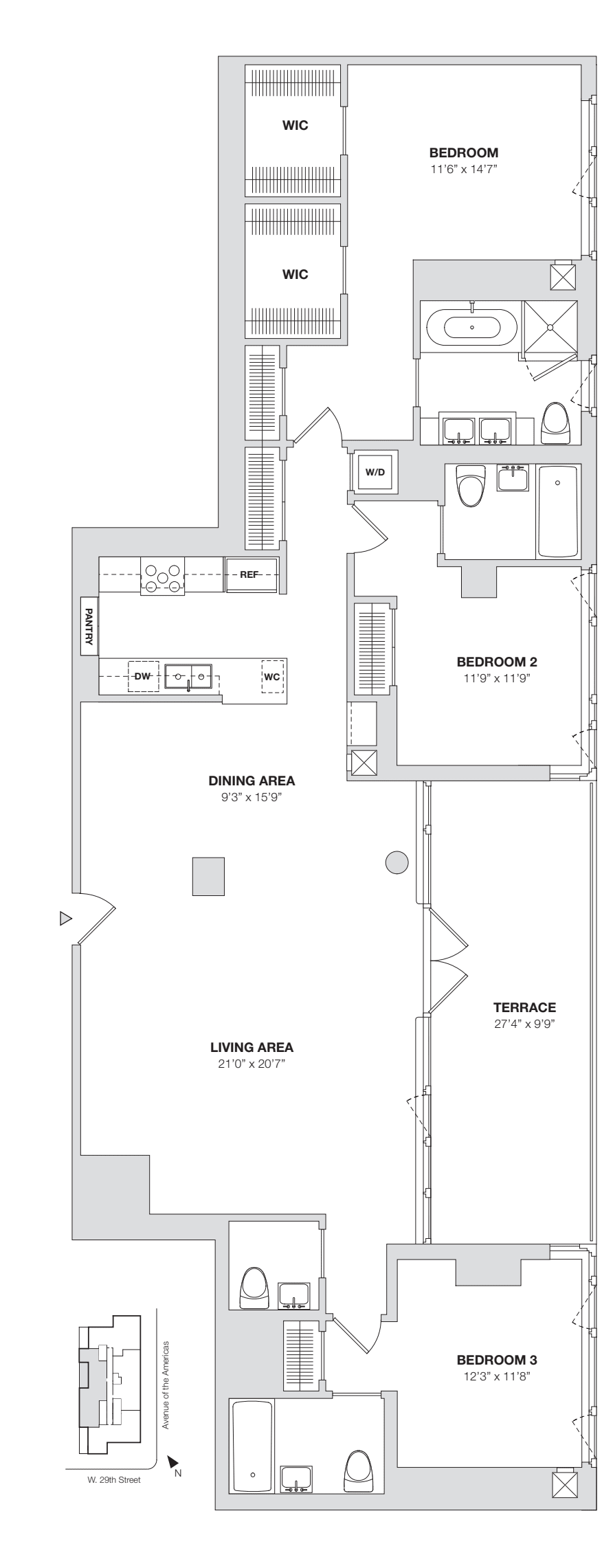 Penthouse B floorplan