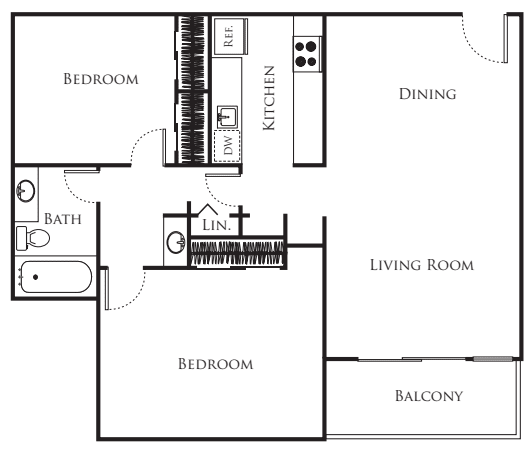 2 Bedroom A floorplan