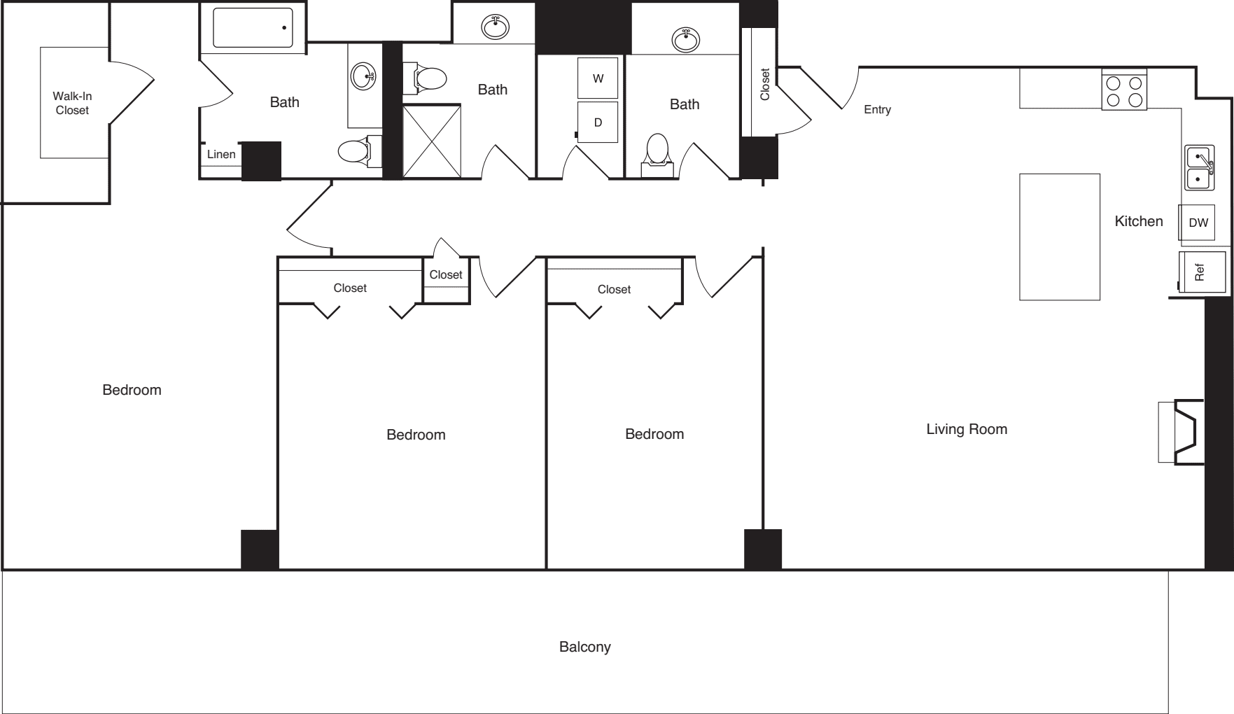 Penthouse 17D floorplan