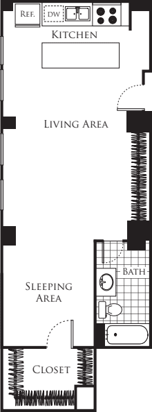 Studio A1 floorplan