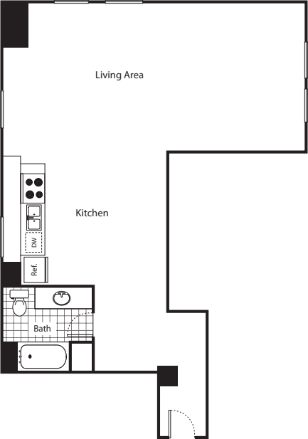 One Bedroom 01 Stack floorplan