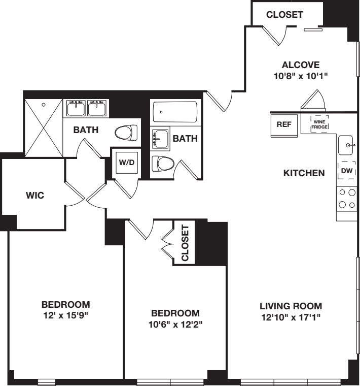 Two Bedroom plus Alcove 5G and 6G