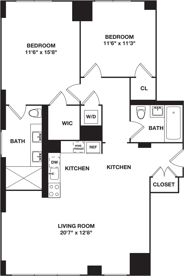 Two Bedroom 11A floorplan