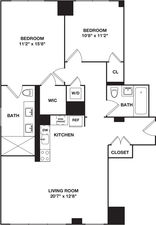 Two Bedroom 12A floorplan