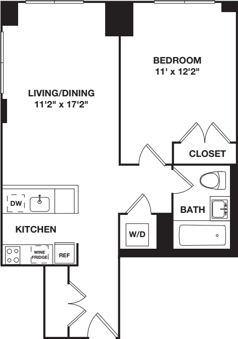 One Bedroom B.2 floorplan