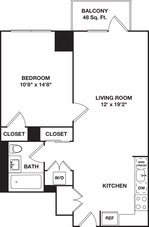 One Bedroom A floorplan
